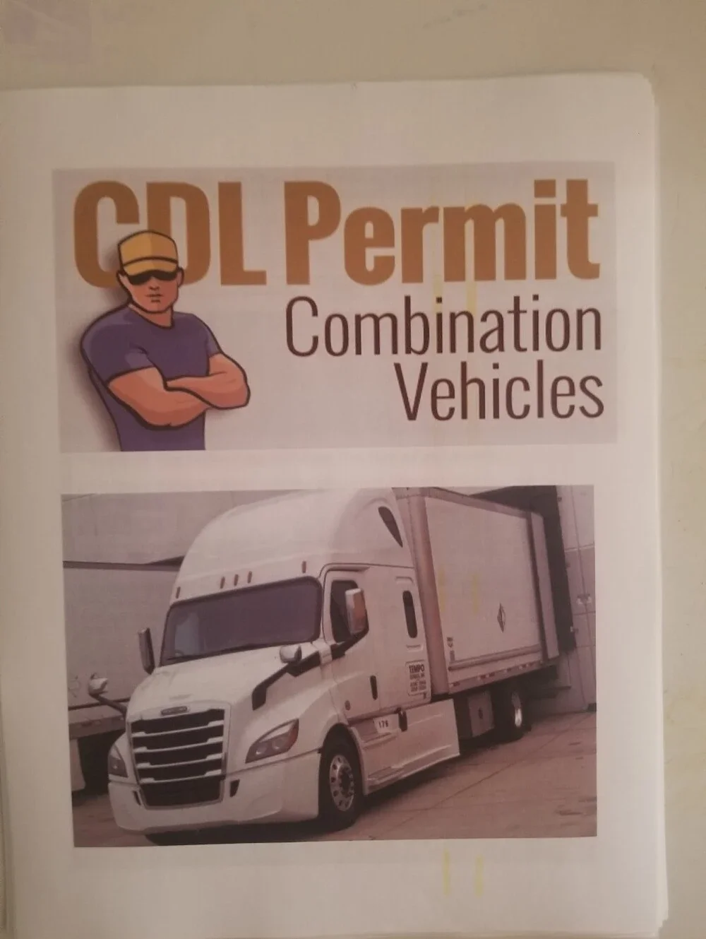 CDL Permit Study Guide - Combination Vehicles (White)